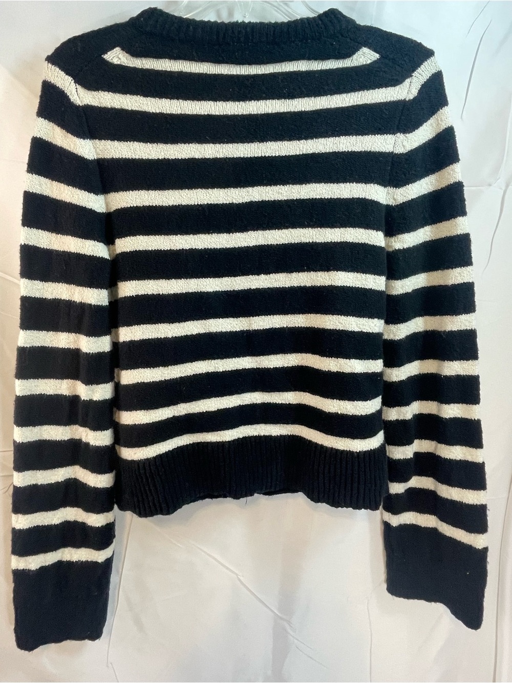 Abercrombie & Fitch Black & White Striped Button-Front Cardigan Women’s Size S - Picture 2 of 7